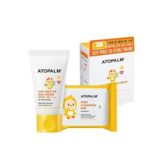 Atopalm Zinc Mild Up Sun Cream + Pure Cleansing Pad (NZ Fast Shipping)