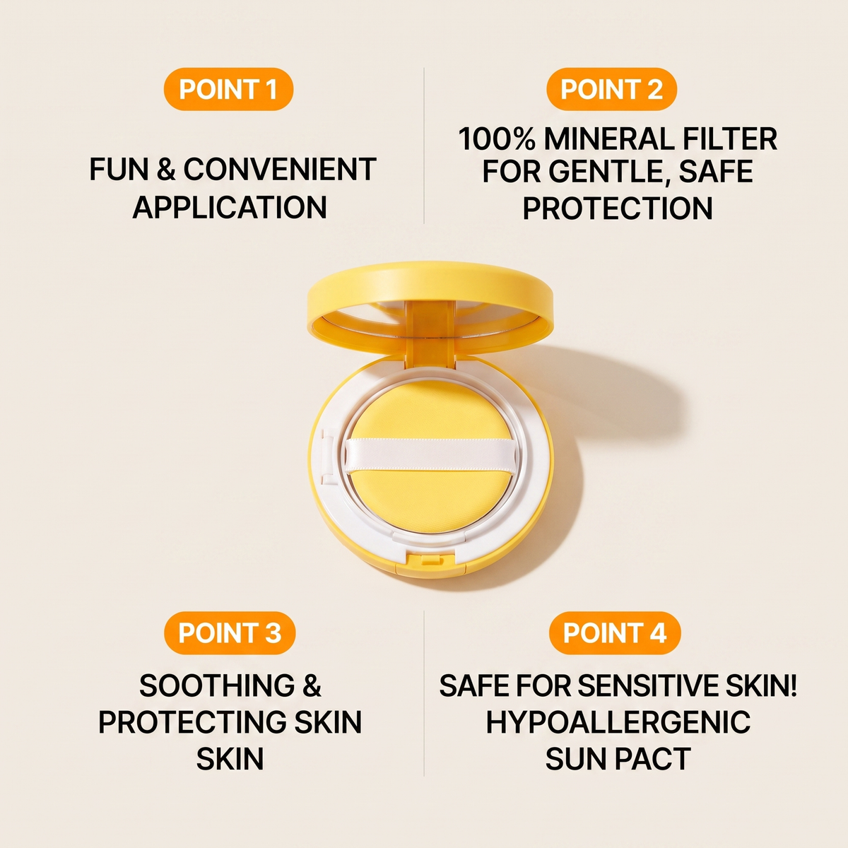 ATOPALM Tok Tok Facial Sun Pact SPF43 PA+++(Fast NZ Shipping)