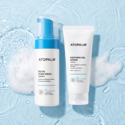 Atopalm Gentle Face & Soothing Duo: Foam Wash + Soothing Gel Lotion(NZ Fast Shippin)